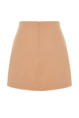 Pink High Waist A-line Mini Woven Skirt Twoss22et0136