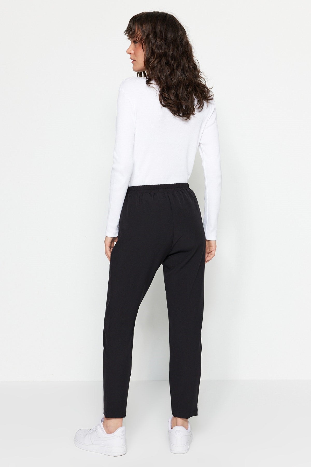 Black Pocket Detailed Waist Elastic Woven Pants Tctss23tp00008