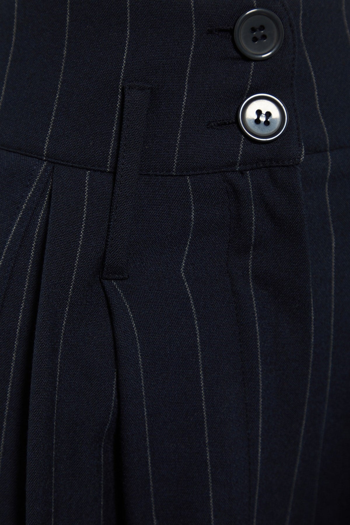 X Sagaza Studio Navy Blue Striped Leg Detailed Pants Tpraw23pl00039