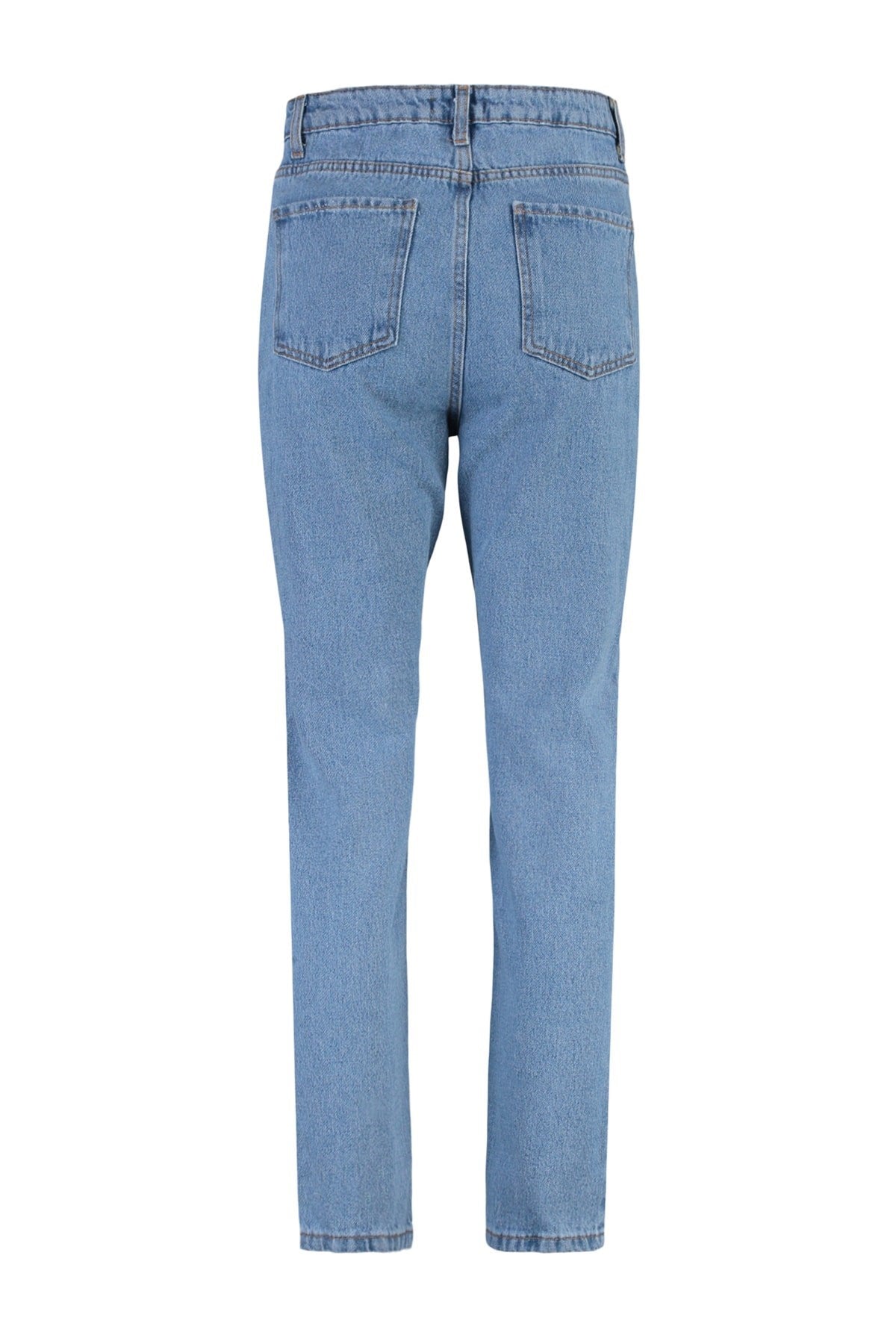 Blue High Waist Mom Jeans Twoss20je0108