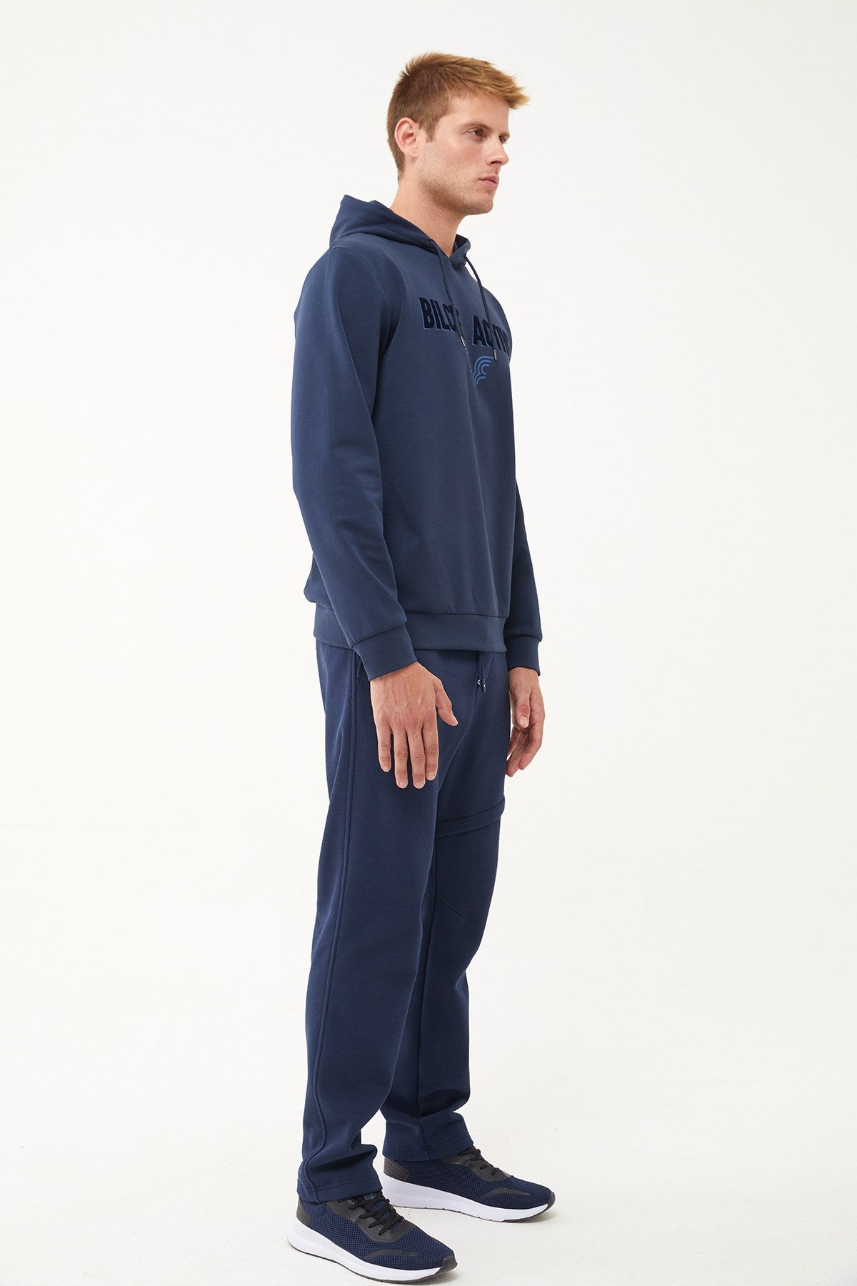 Men's Navy Blue Pocket Casual And Sports Sweatpants 1545 Tb23ml05w1545-1