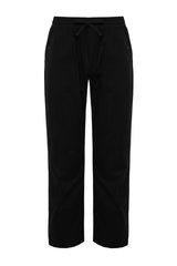 Black Mens Regular Fit Waist Lace Detailed Pants Tmnaw24pl00017