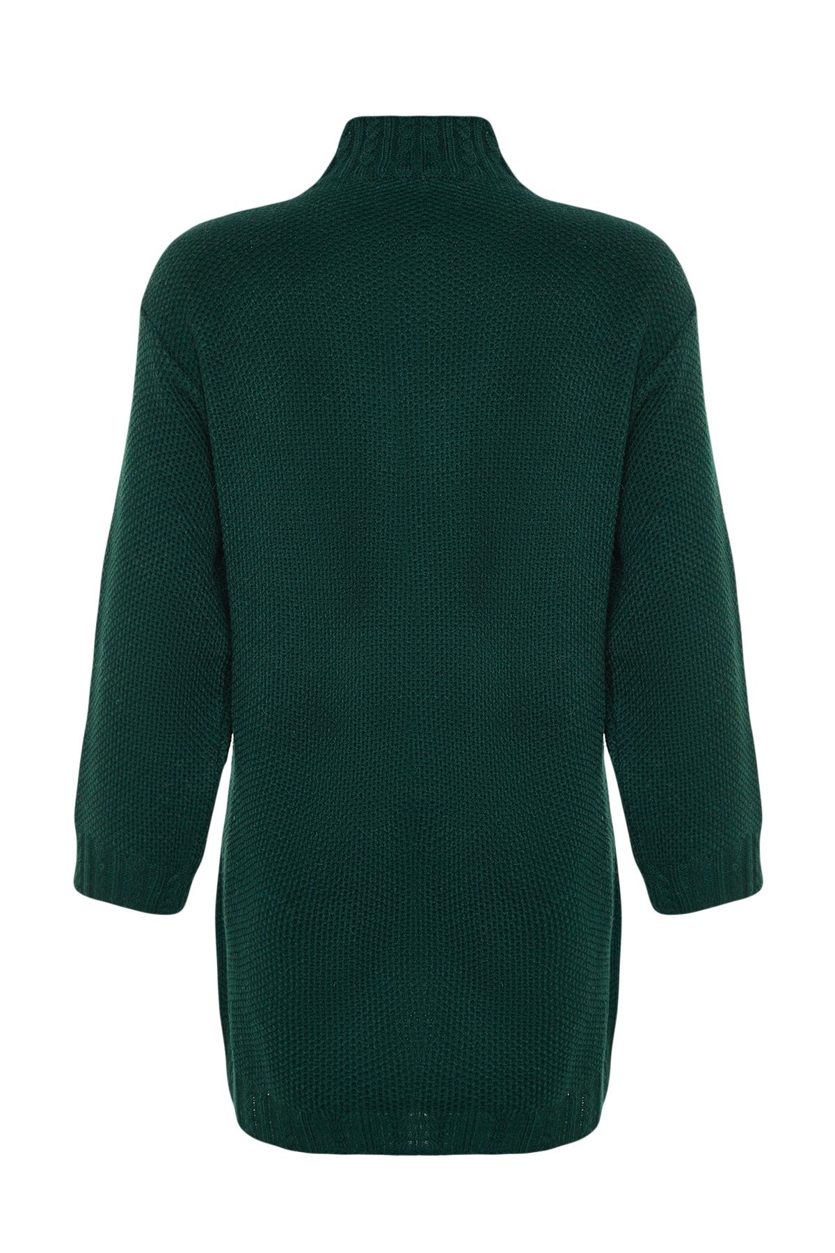 Dark Green Openwork Knit Pattern Knitwear Sweater Tctaw24ak00056