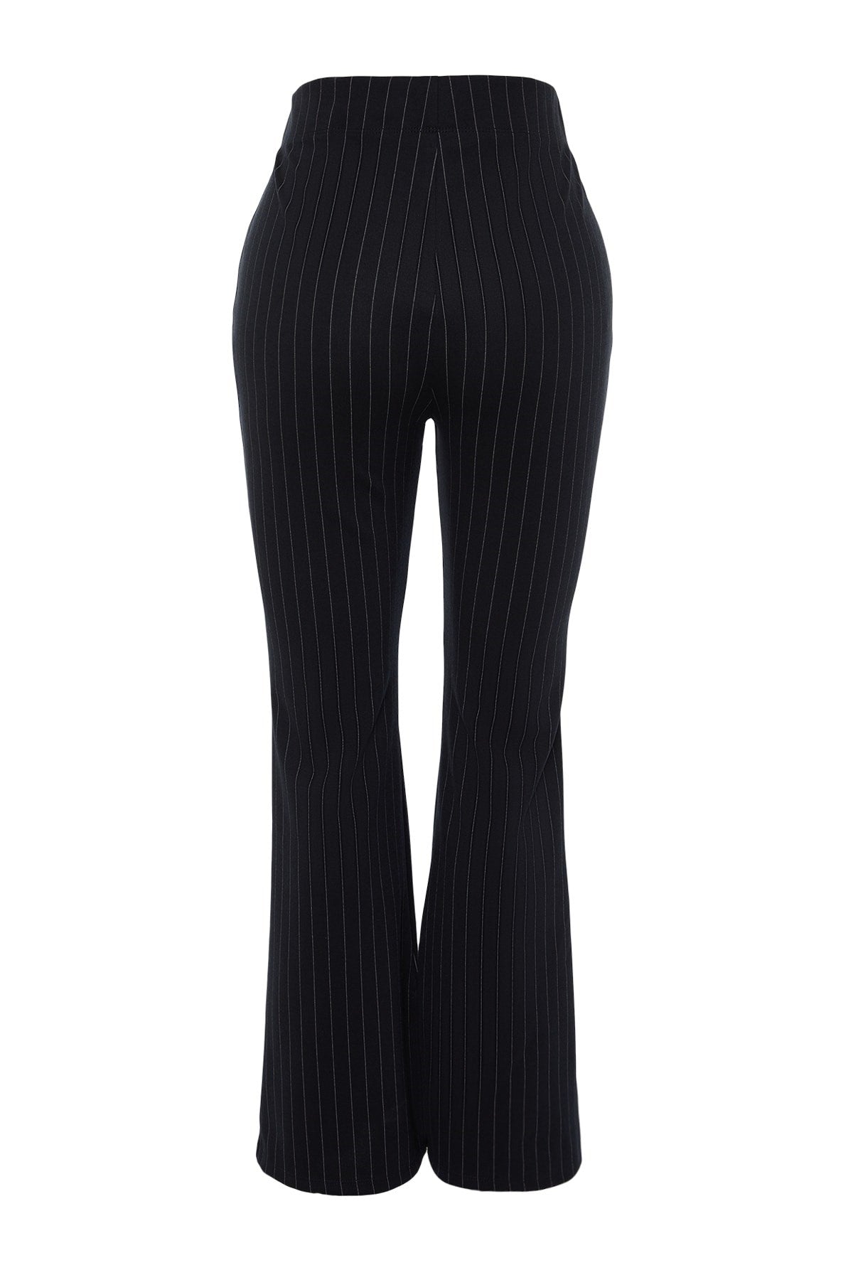 Navy Blue Knitted Sides Slit Spanish Leg High Waist Striped Leggings Pants Tbbss23ar00036