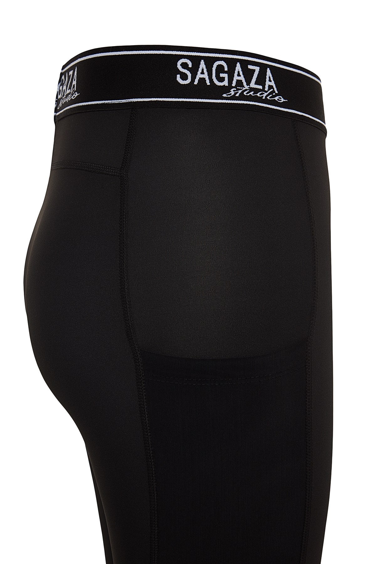 X Sagaza Studio Black Booster Push Up Feature Full Size Sports Leggings Tclaw24ty00001