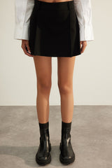 Black Premium Pleated Woven Shorts Skirt Twoaw24sr00034