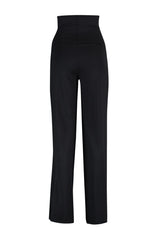 Black Scuba/plunge Wide Leg Waist Foldable Sport Sweatpants Twoaw23ea00016