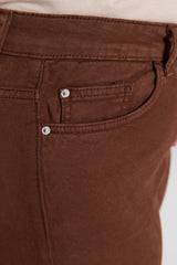 Brown Leg Cut Spanish Fit Denim Jeans Tbbss23ar00007