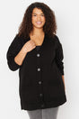 Black V Neck Pocket Knitwear Cardigan Tbbaw23av00038