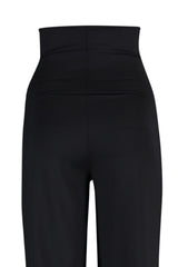 Black Scuba/plunge Wide Leg Waist Foldable Sport Sweatpants Twoaw23ea00016