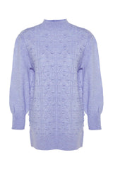 Lilac Open/perforated Soft Textured Knitwear Sweater Tctaw24ak00164