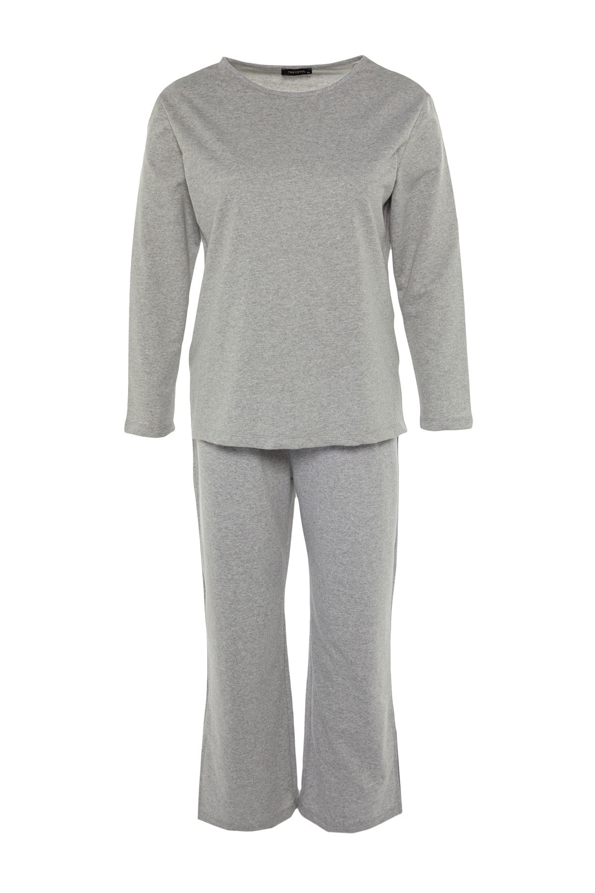 Grey Legs Slit Knitted Pajama Set Tbbaw23ai00055