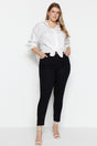 Black High Waist Flexible Skinny Jeans Tbbaw23cj00059