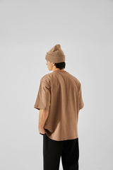 Pocket Detailed Brown Oversize T-shirt Tycq8aldtn170426452868666