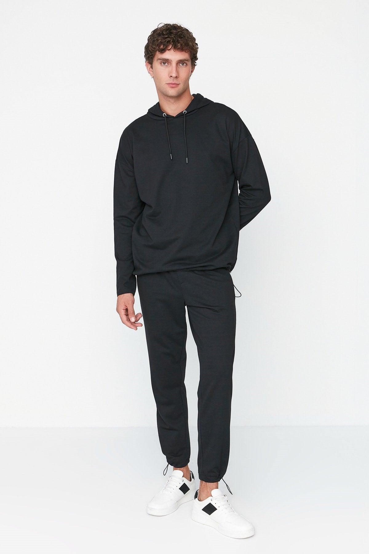 Black Men's Oversize Fit Tracksuit Tmnss21em0041