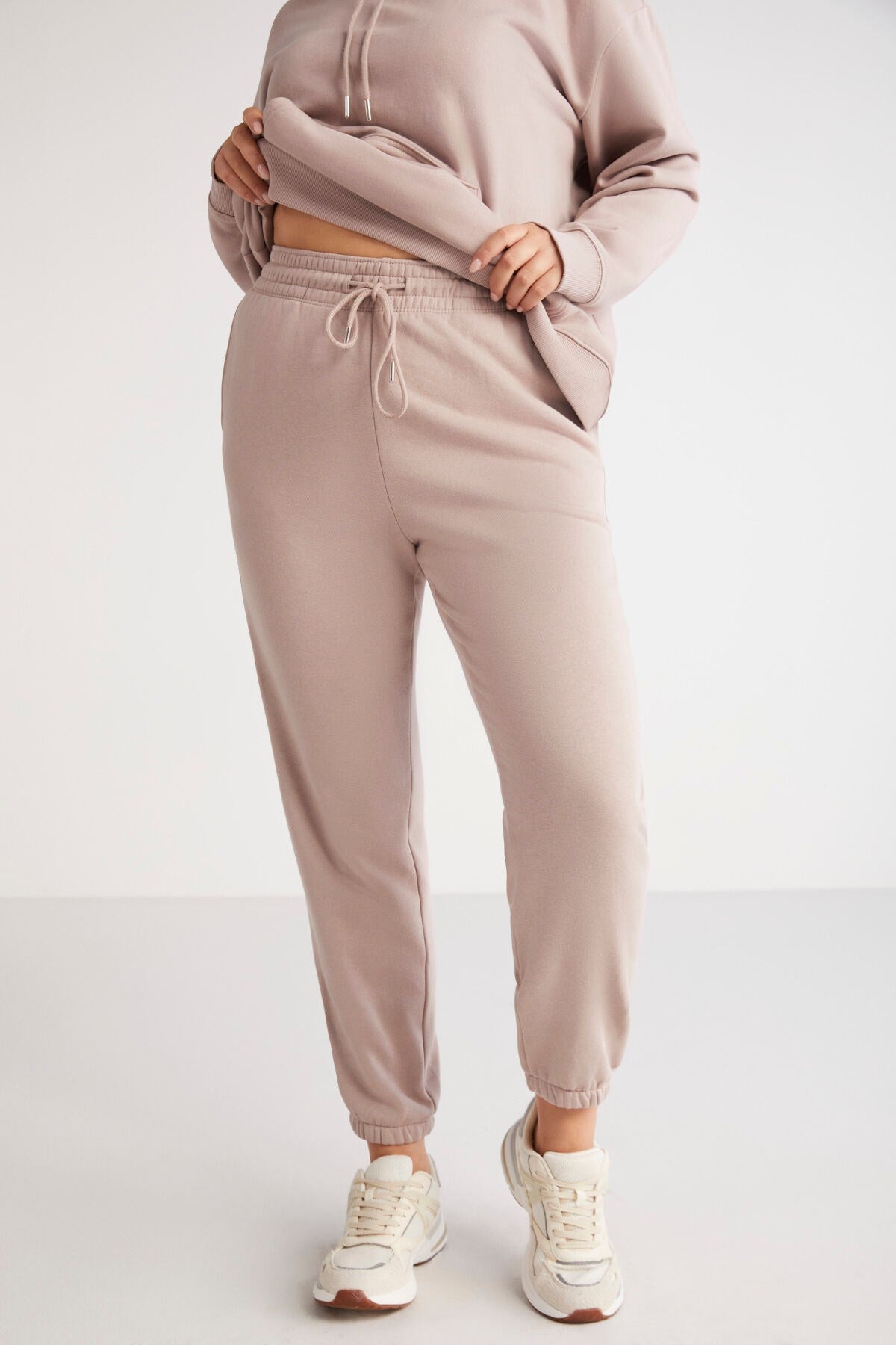 Plus Size Regular Loose Beige Single Sweatpants Lenkabb01112023