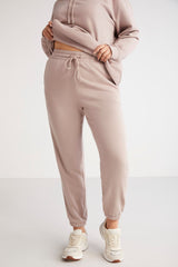 Plus Size Regular Loose Beige Single Sweatpants Lenkabb01112023