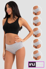 (10pcs) High Waist Classic Side Thick Brief Women Panties 2056 Alm2056-10