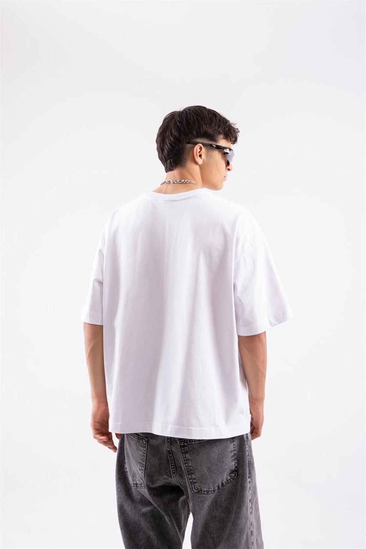 Flaw Atelier Logo Printed White Oversize T-shirt Flaw-006-005-067