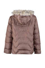 Brown Hooded Fur Detailed Coat Tbbaw23aw00007