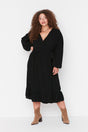 Black Double Breasted Woven Dress Tbbaw23ah00104