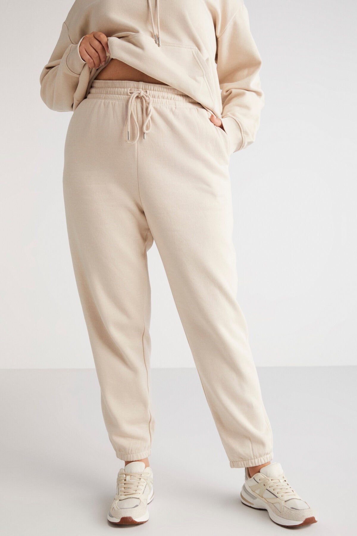 Plus Size Regular Loose Beige Single Sweatpants Lenkabb01112023