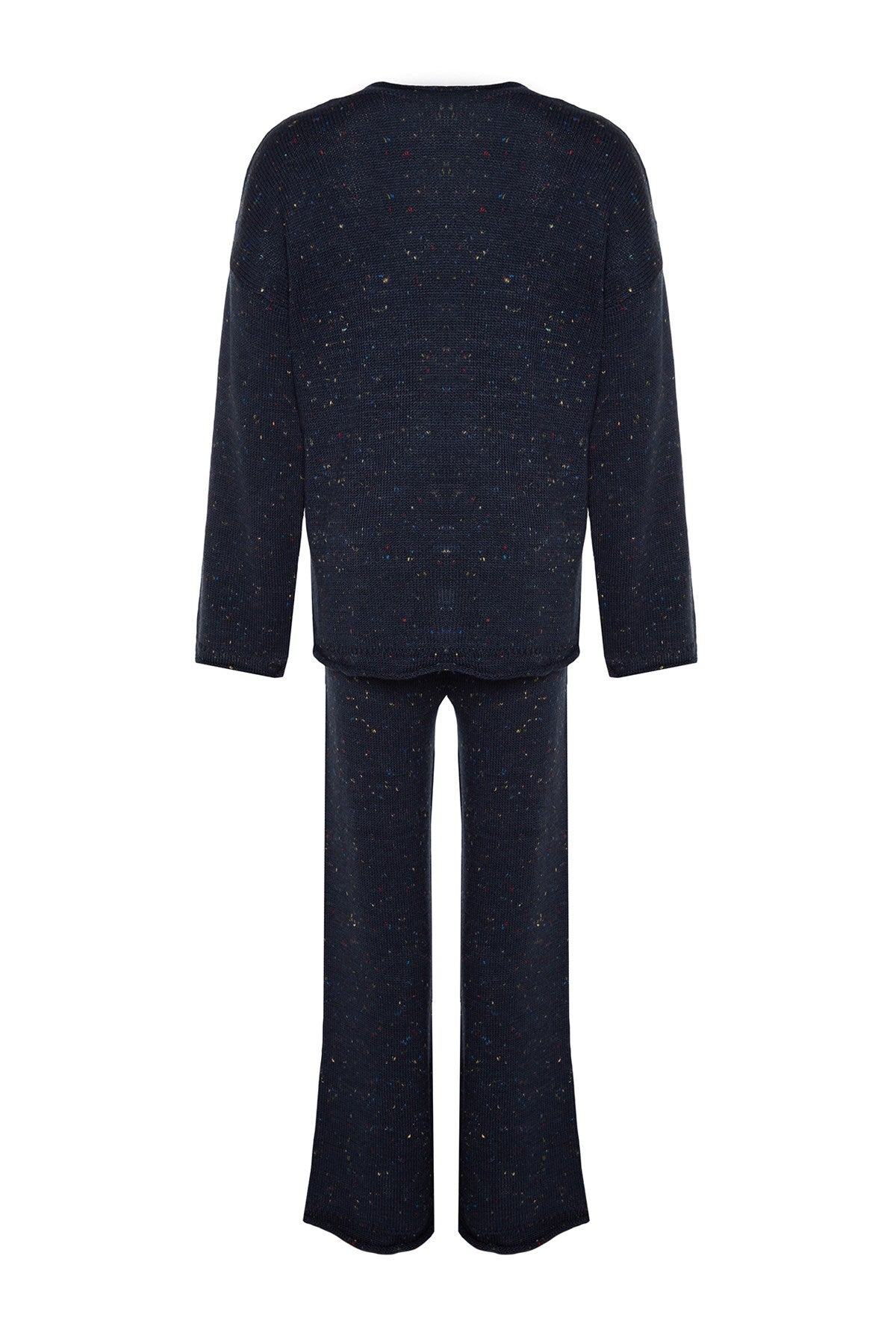 Navy Blue Knitwear Bottom Top Suit Tbbaw24cp00008