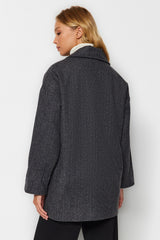 Anthracite Oversize Wide Cut Cashmere Coat Twoaw24kb00165