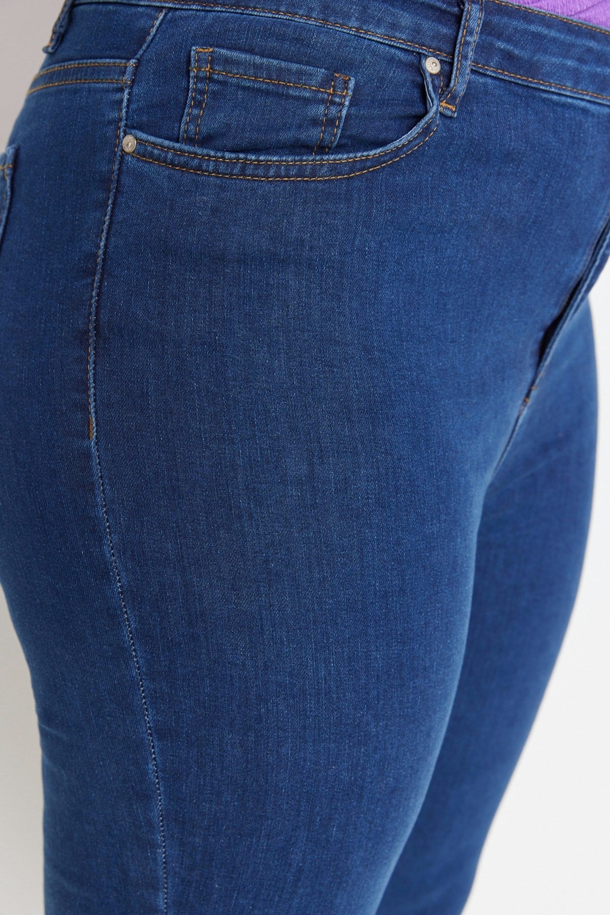 Dark Blue High Waist Flexible Skinny Jeans Tbbss22je0075