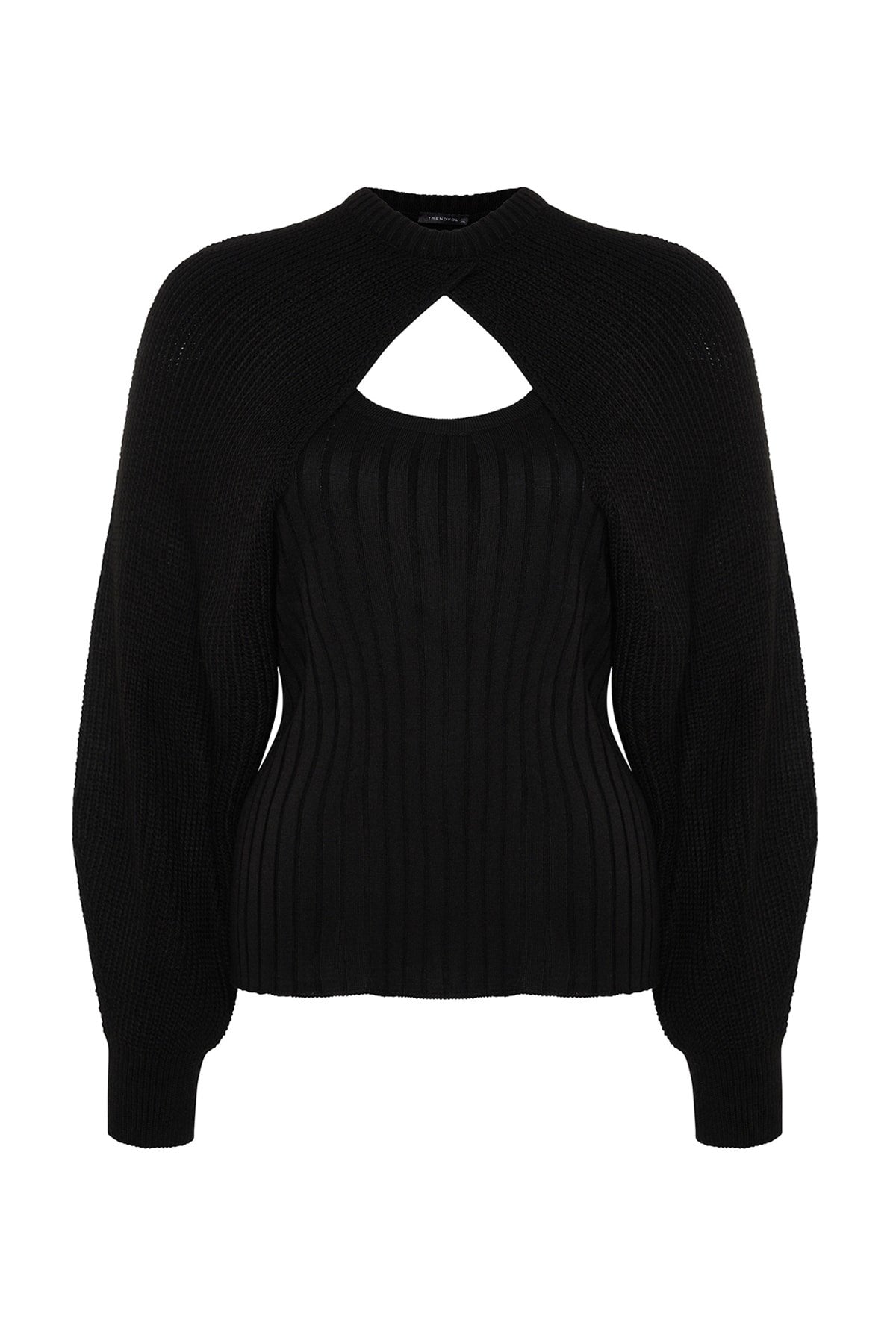 Black Collar Detailed Knitwear Sweater Tbbaw24an00027