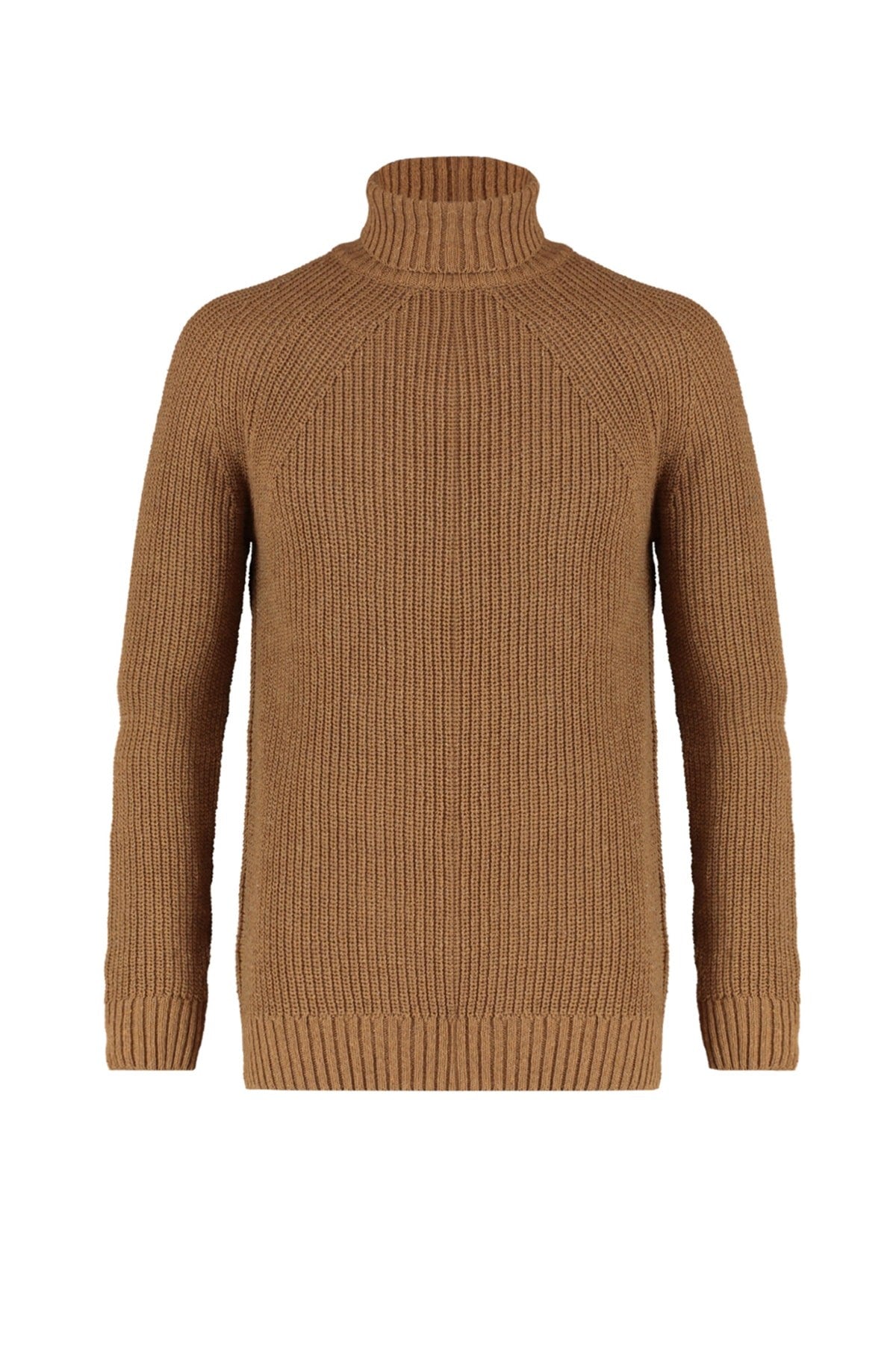 Camel Mens Slim Fit Turtleneck Raglan Sleeve Basic Knitwear Sweater Tmnaw21kz0404