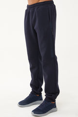 Men's Navy Blue Ribbon Leg 3 Thread Charcoal Winter Pocket Tracksuit Pants 1662 Tb23ml05w1662-1