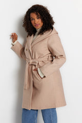 Stone Belted Double Breasted Closure Coat Tbbaw24dd00002