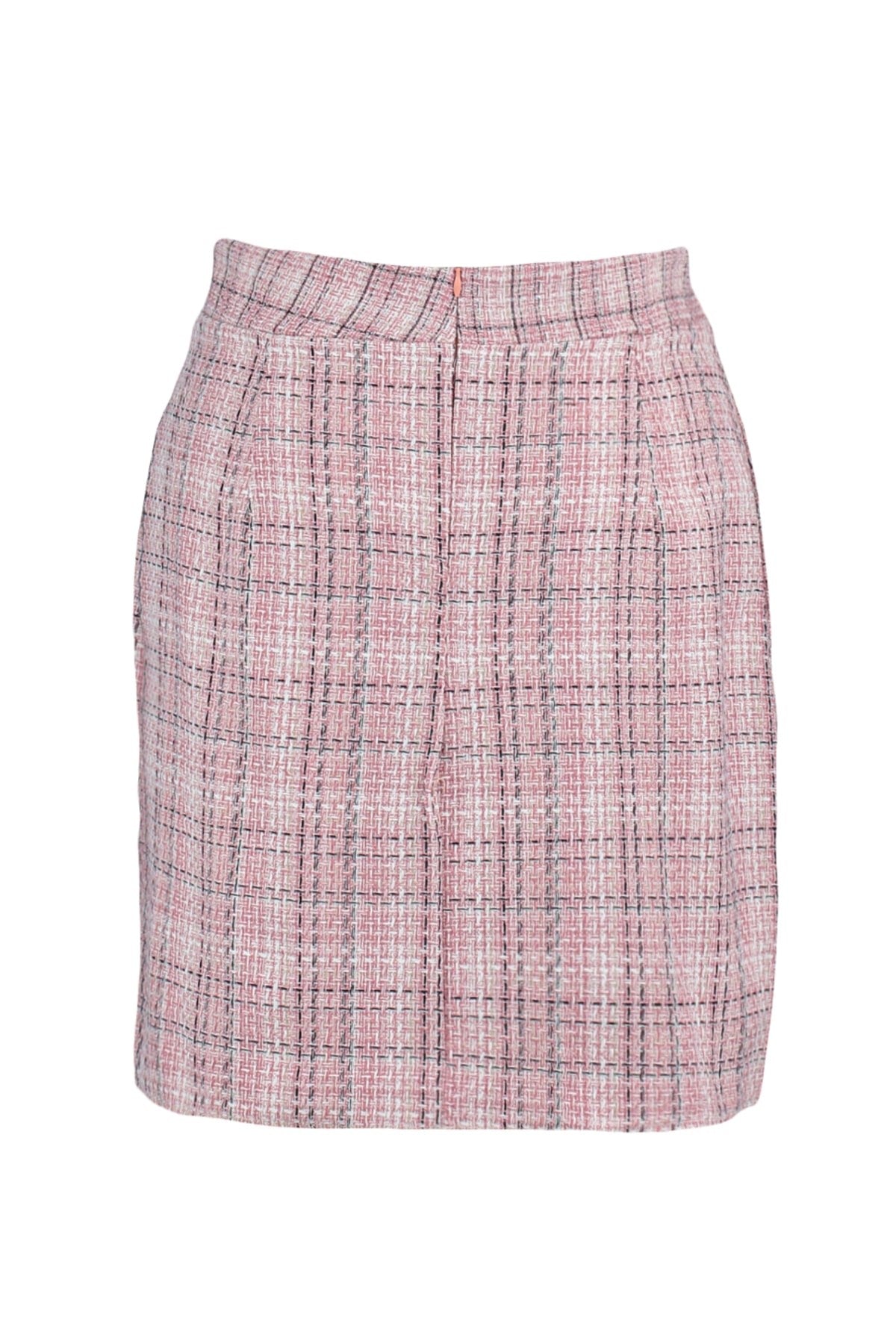 Multicolor Plaid Chenille Woven Skirt Tbbaw23az00019