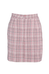 Multicolor Plaid Chenille Woven Skirt Tbbaw23az00019