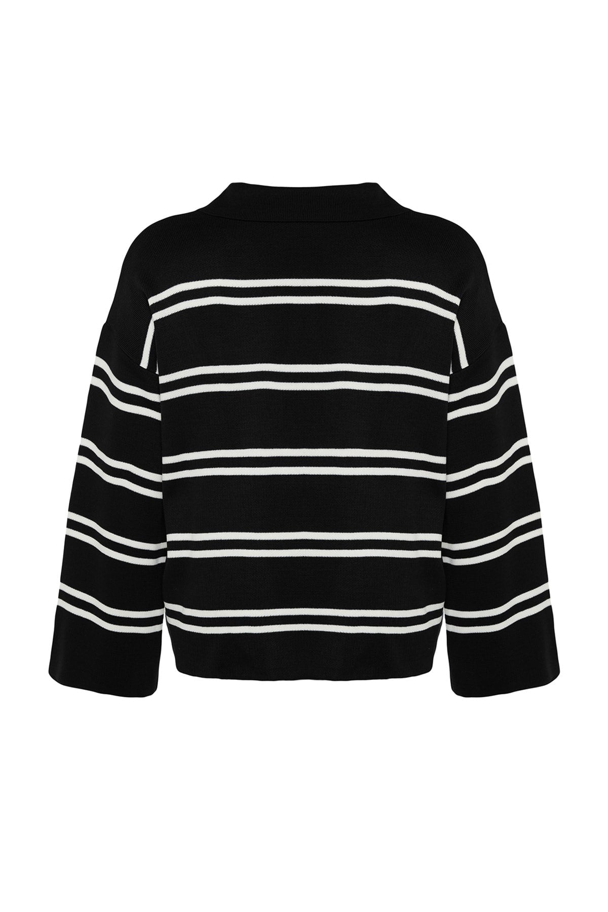 Navy Blue Striped Knitwear Sweater Tbbaw24an00013