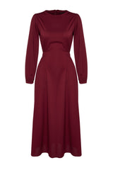 Burgundy Waist Detailed Woven Dress Tctaw24eb00093