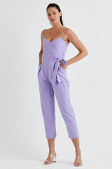 Women's Lilac Belt Detailed Pocket Jumpsuit Lgoz141rlx