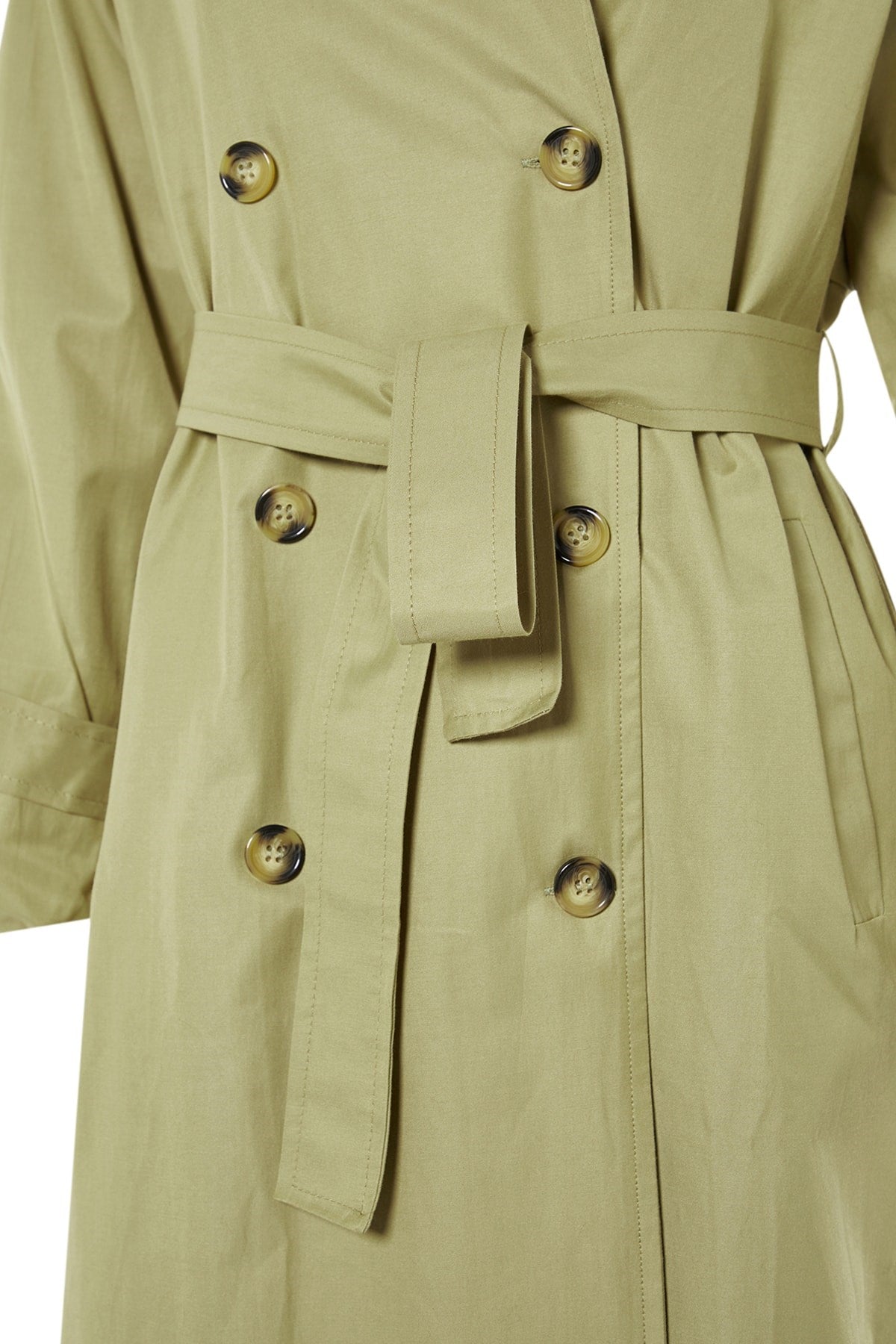 Beige Belted Water Repellent Trench Coat Twoss20tr0012