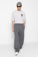 Grey Mens Wide Leg Pants Tmnss23pl00039