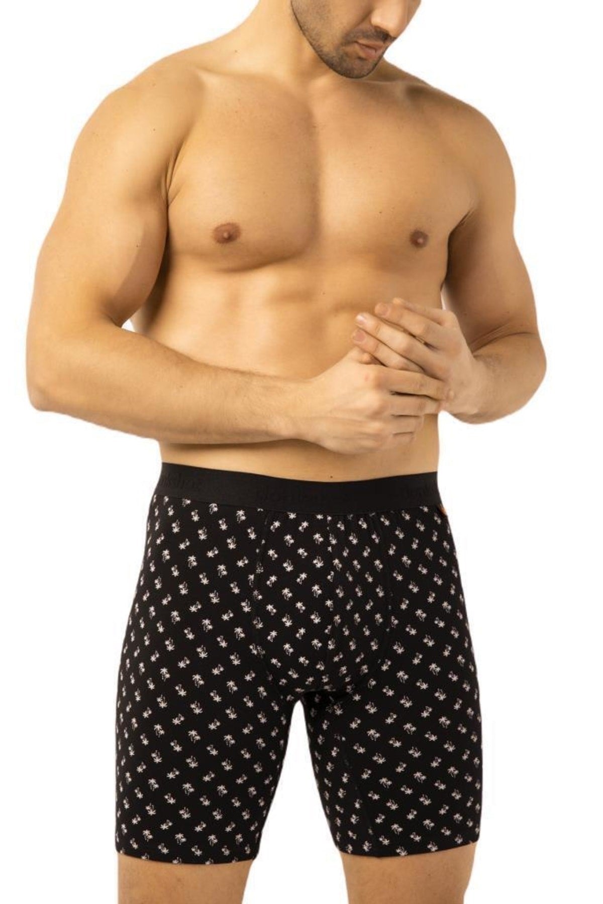 Lycra Pattern Long Men's Boxer 1014v1 Dnk-1004d6 (6 Pcs)