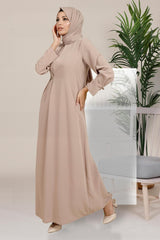 Ahusen Side Buckle Beige Burkini Dress 5457 T23el3m5457