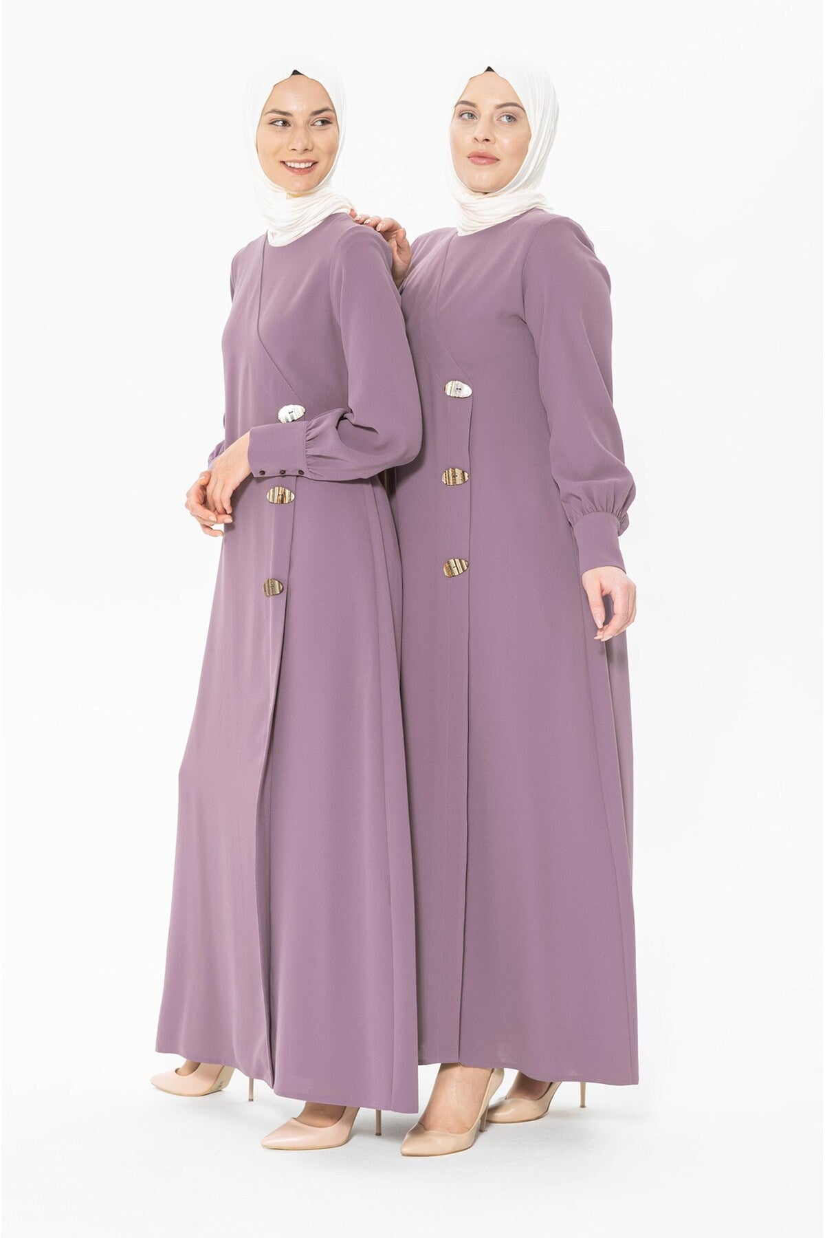 Miss Button Detailed Lilac Burkini Dress 5183 T20el3m5183