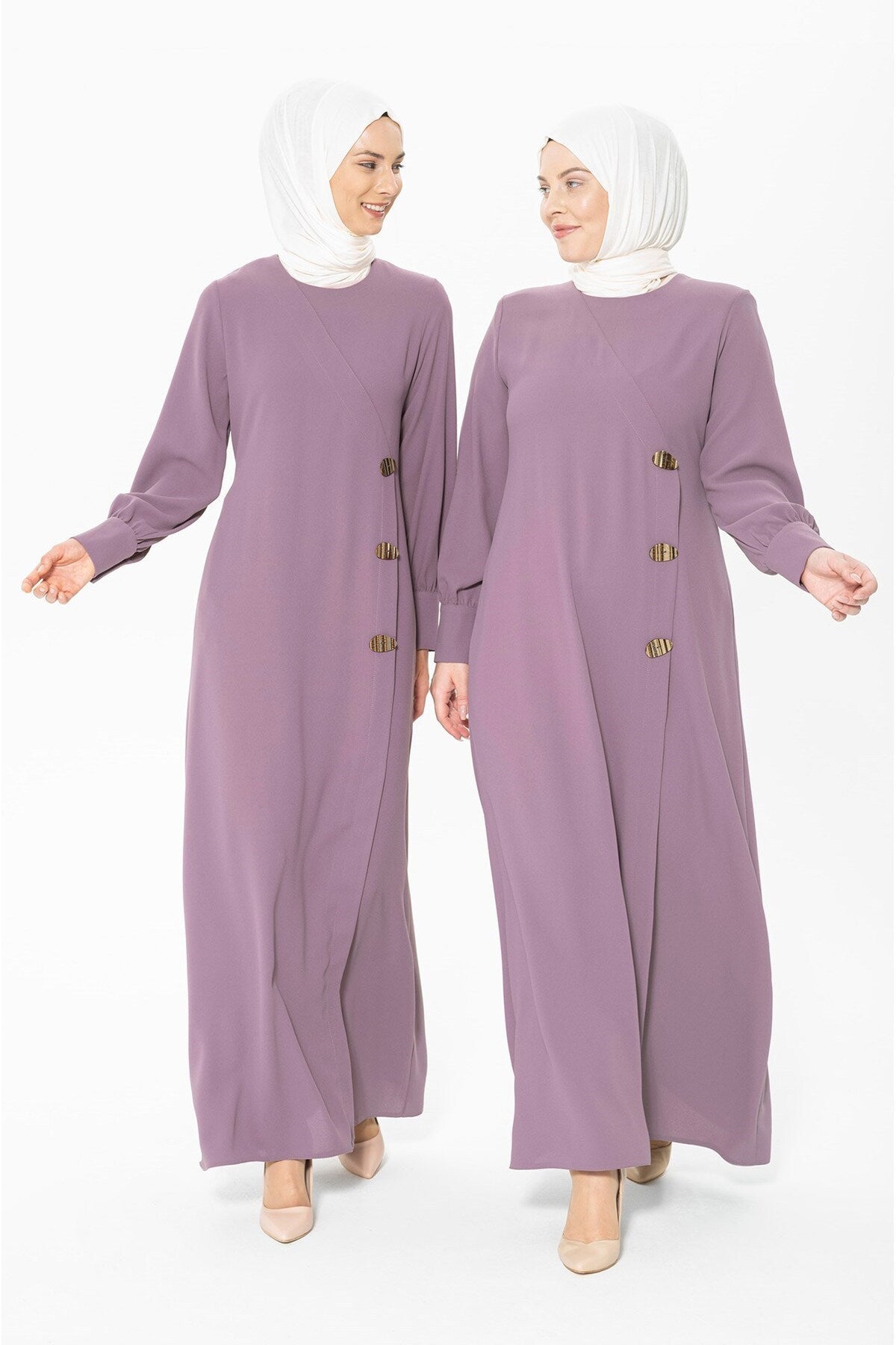 Miss Button Detailed Lilac Burkini Dress 5183 T20el3m5183