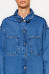 Indigo Pocket Detailed Denim Jean Jacket Tctaw24ck00028