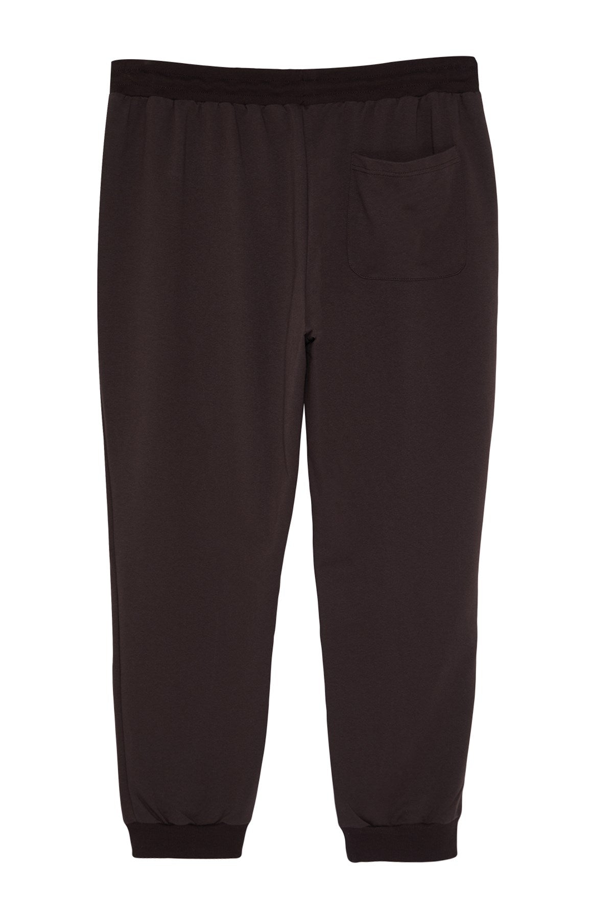 Black Men's Plus Size Regular/regular Fit Casual Basic Cotton Sweatpants Tmnaw24aj00003