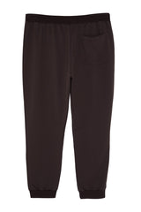 Black Men's Plus Size Regular/regular Fit Casual Basic Cotton Sweatpants Tmnaw24aj00003