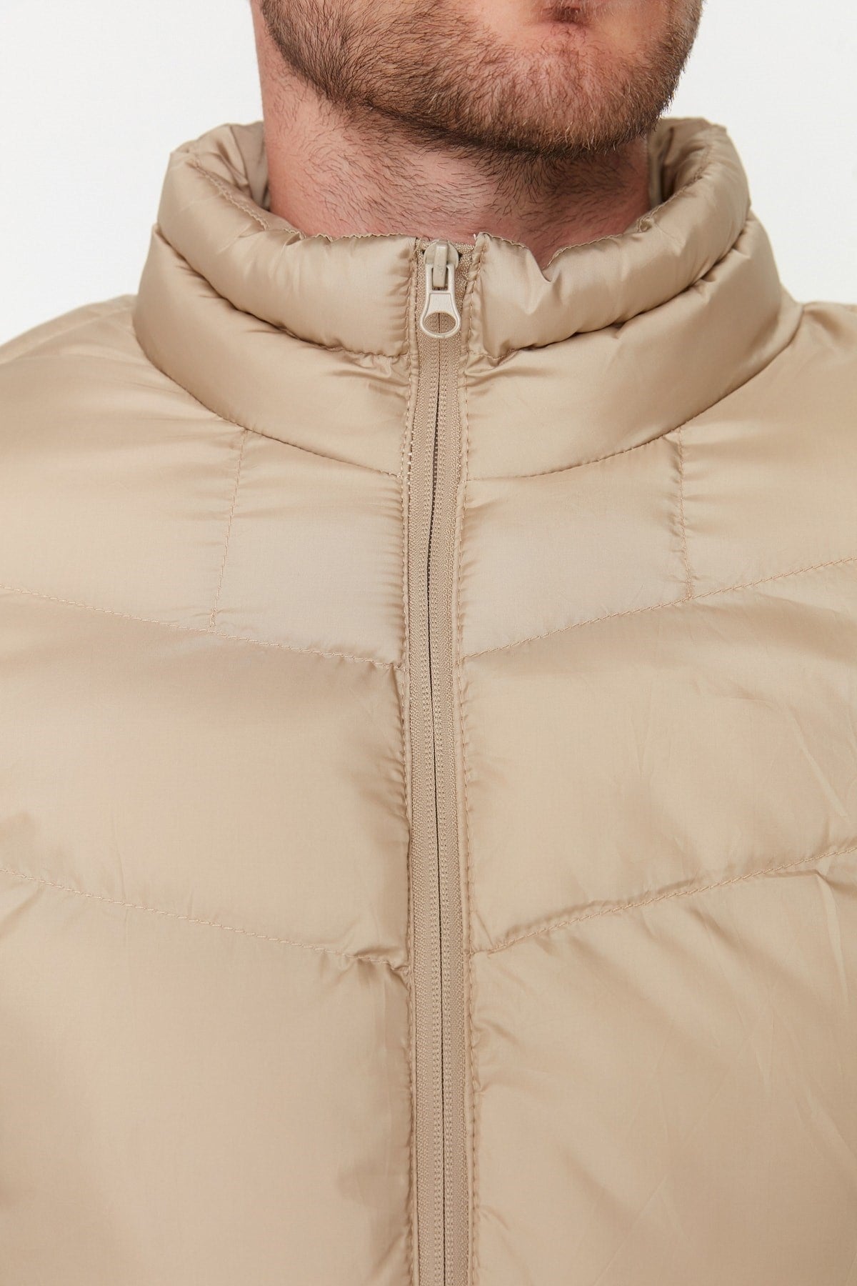 Mink Men's Regular Fit Straight Collar Windproof Inflatable Winter Coat Tmnaw23mo00015