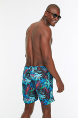 Multicolor Mens Tropical Printed Standard Size Swimsuit Marine Shorts Tmnss21ds0045