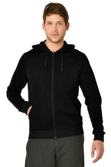 Mens Black Hooded Zipper Kangaroo Pocket Sweatshirt 9336 Tyc00229494398